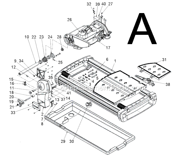 Page A Diagram and Parts List for MK-TX-3  MK Diamond Tile Saw